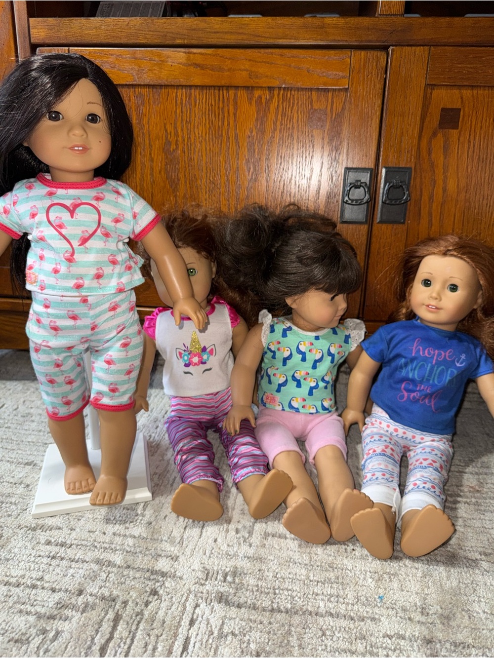 Our generation 4 pairs of PJ’s 18” doll